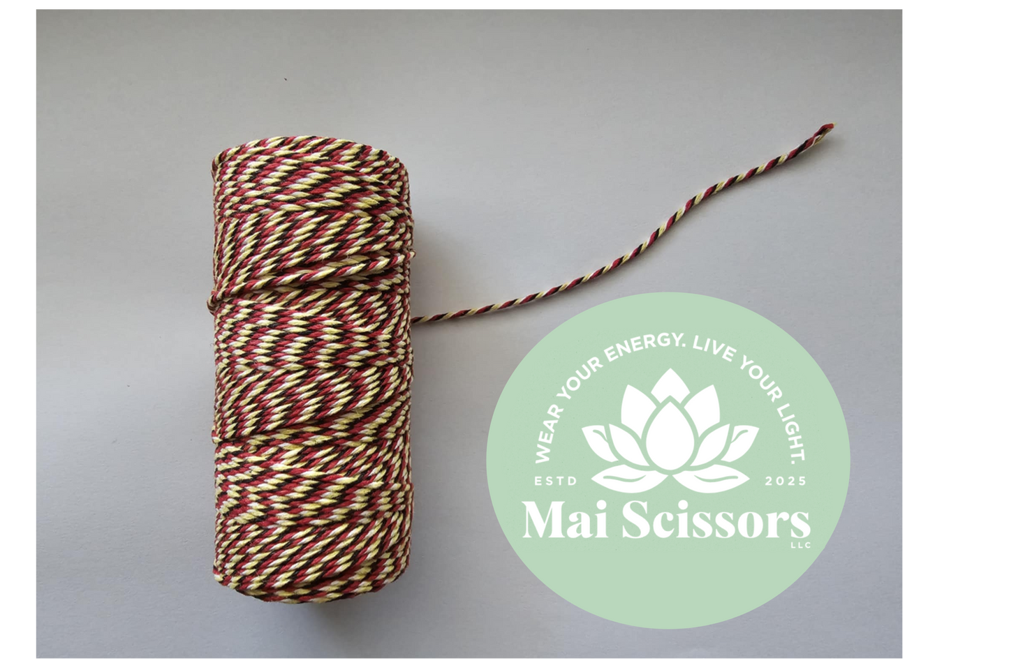 1.5mm Red, White, Black, and Yellow Twine