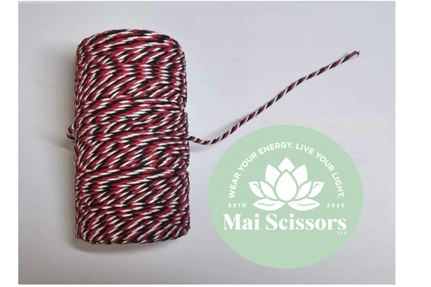 3mm Red, White, and Black Twine