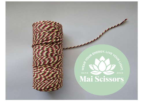 1.5mm Red, White, Black, and Yellow Twine