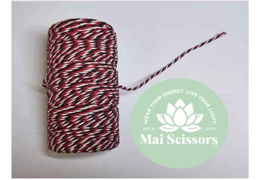 3mm Red, White, and Black Twine