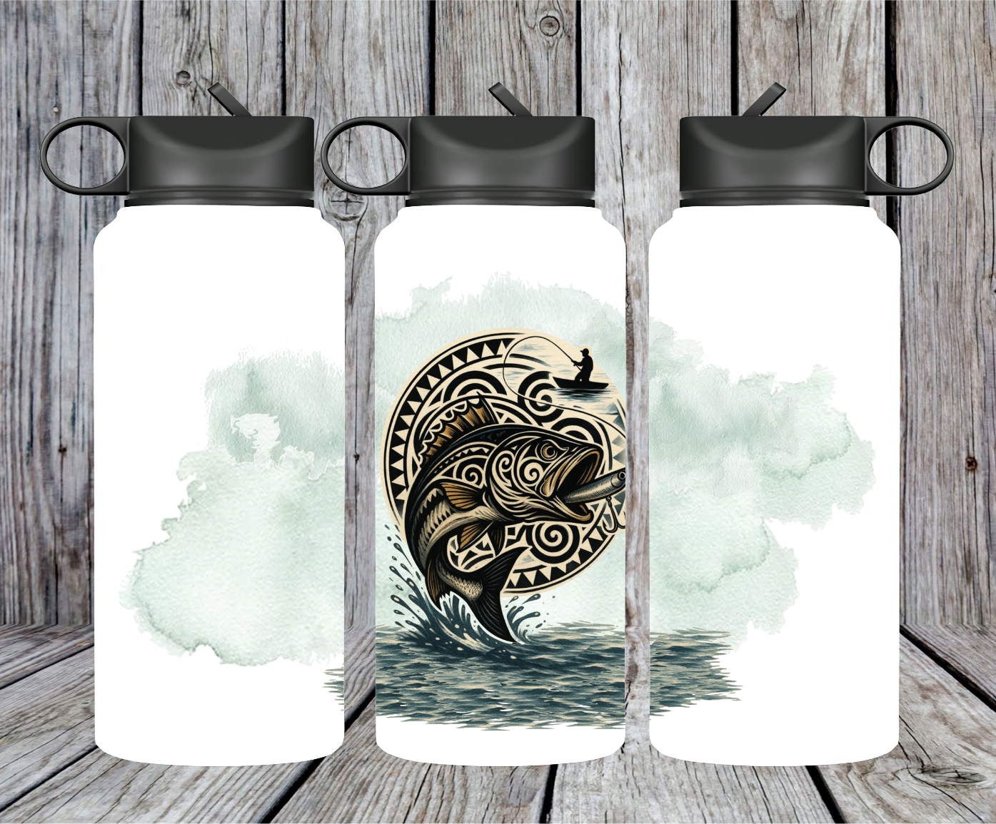 32 oz Water Bottle Hmong Fishing Enthusiast